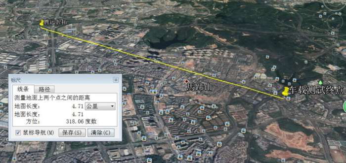 测试路线卫星图 测试路线卫星图